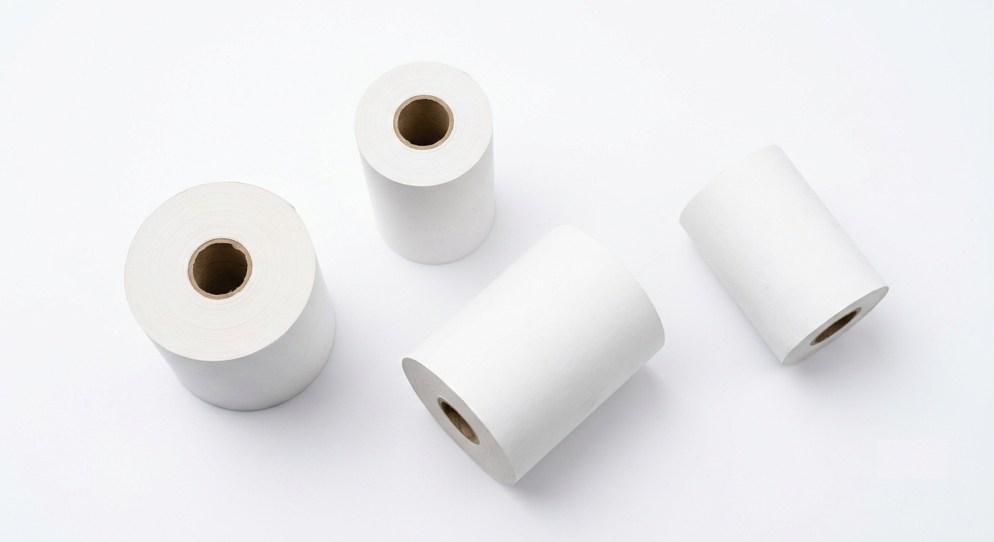 Rollo Térmico para Recibos (Disponible en 44 mm, 58 mm, 76 mm u 80 mm)